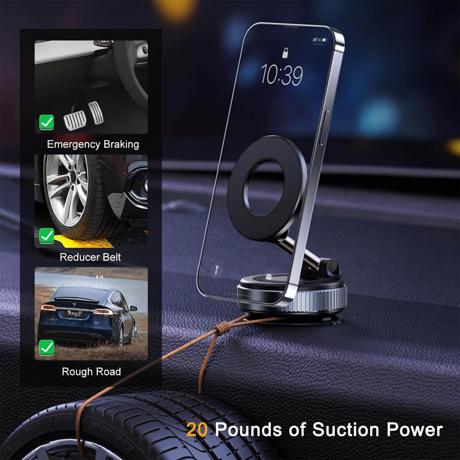 Premium 360° Rotating Vacuum Suction Magnetic Phone Holder