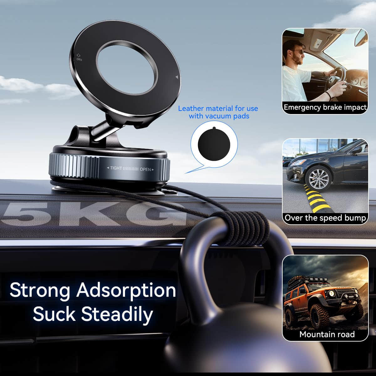 Premium 360° Rotating Vacuum Suction Magnetic Phone Holder