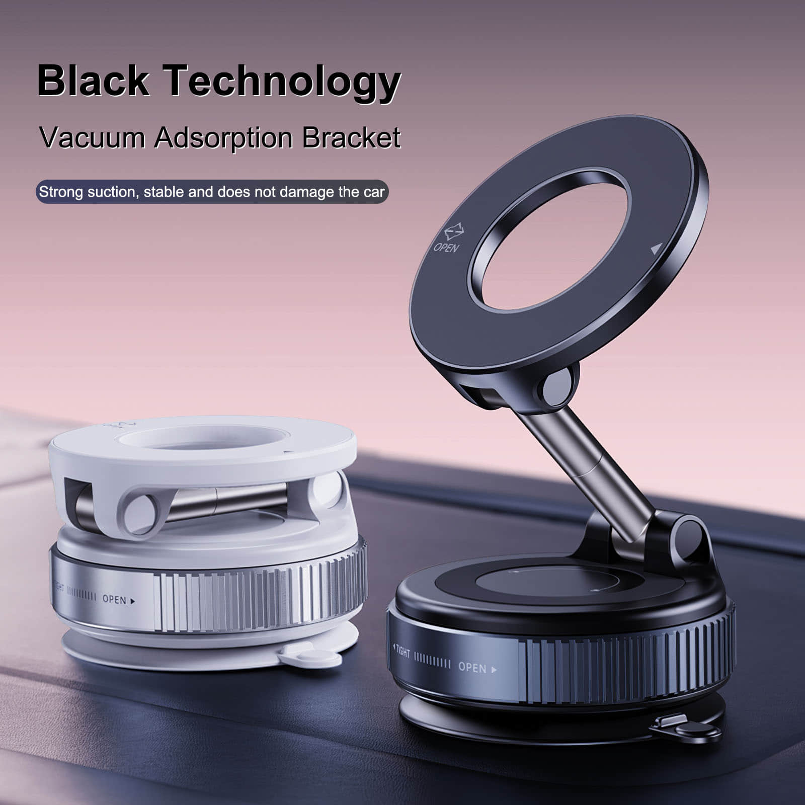 Premium 360° Rotating Vacuum Suction Magnetic Phone Holder