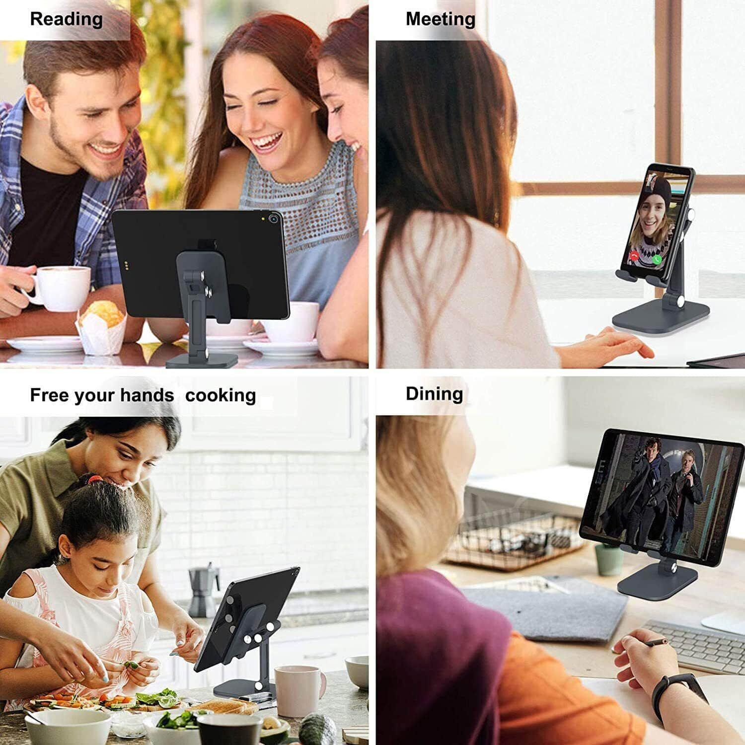 Three-Section Foldable Desk Mobile Phone & Tablet Holder