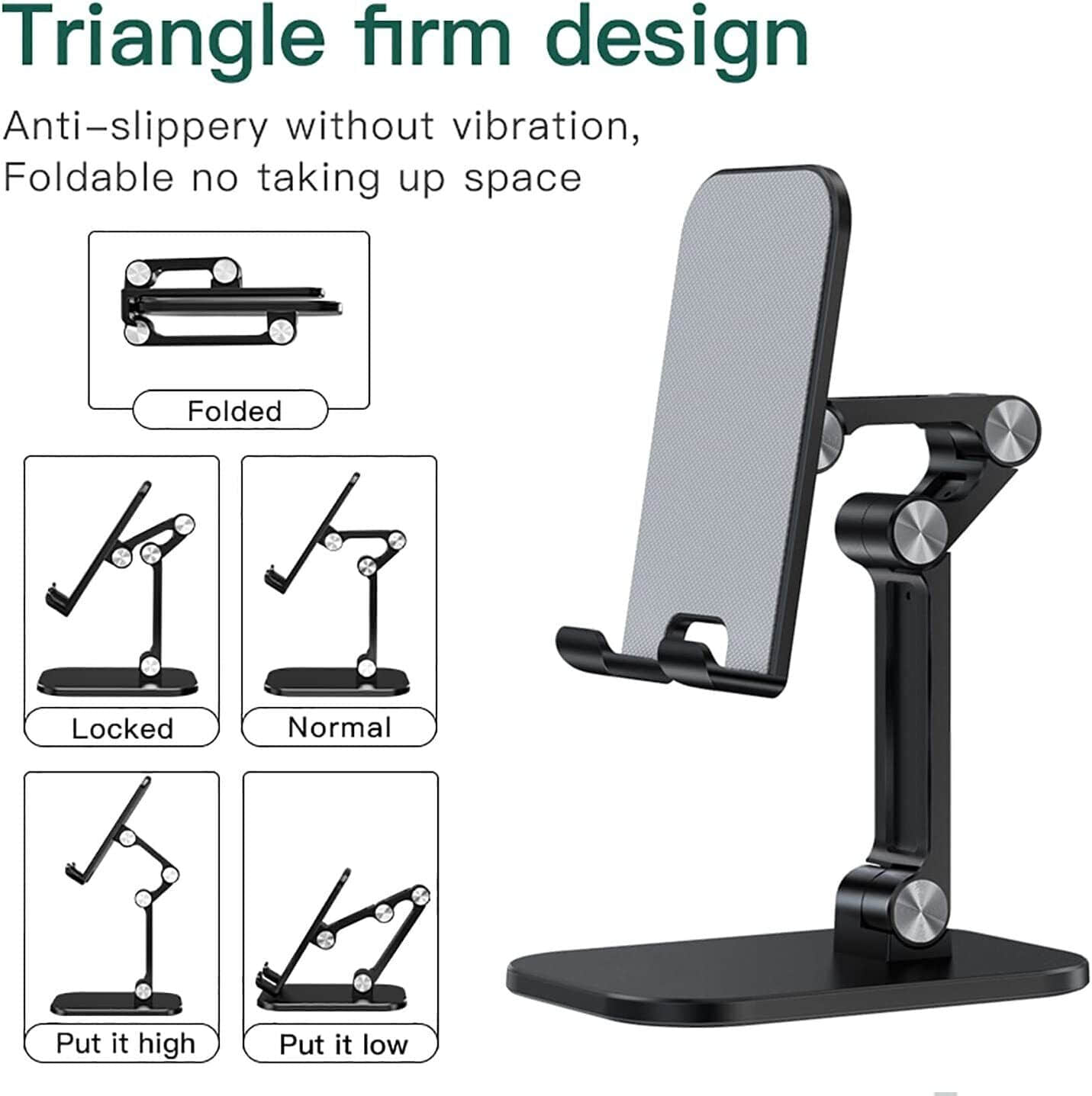 Three-Section Foldable Desk Mobile Phone & Tablet Holder