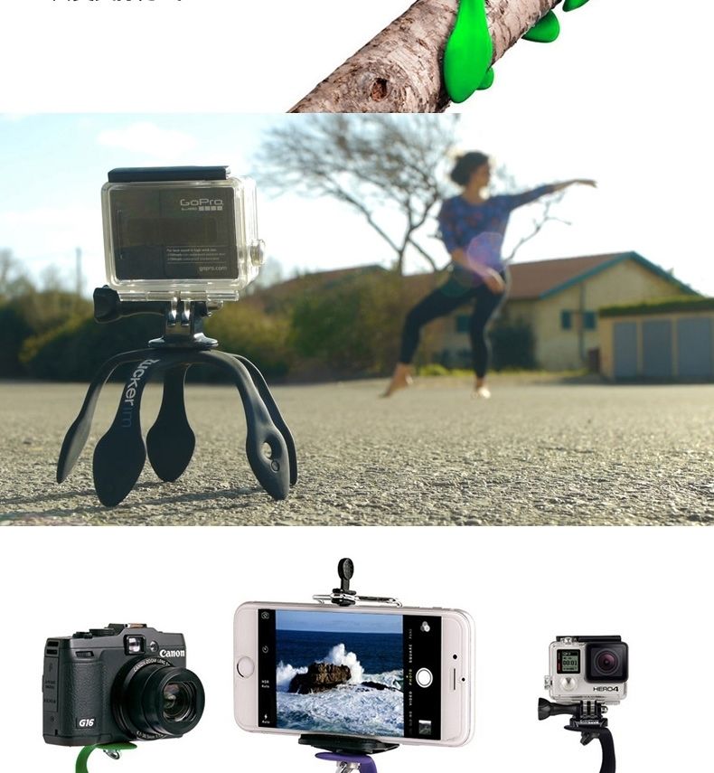 Geekopod Flexible Tripod Phone Holder Wrap-on Stand for GoPro & Camera