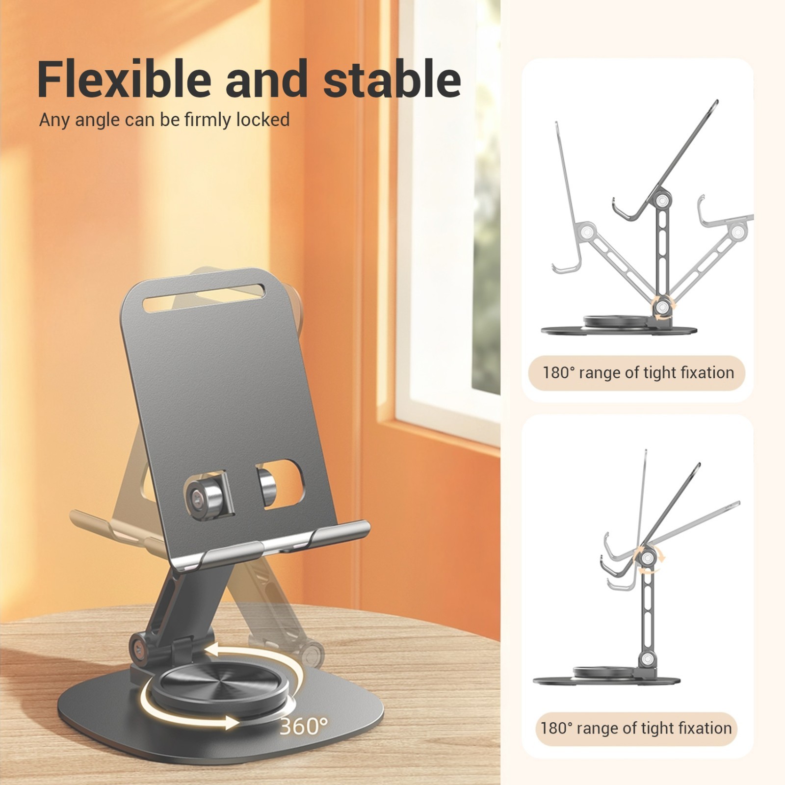 Premium 360° Swivel Aluminum Stand Universal Phone & Tablet Holder