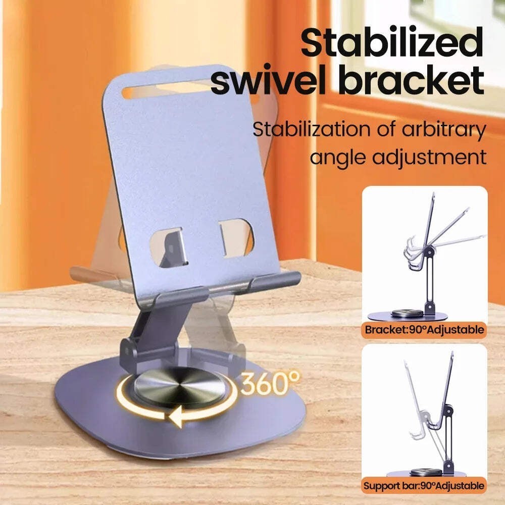 Premium 360° Swivel Aluminum Stand Universal Phone & Tablet Holder