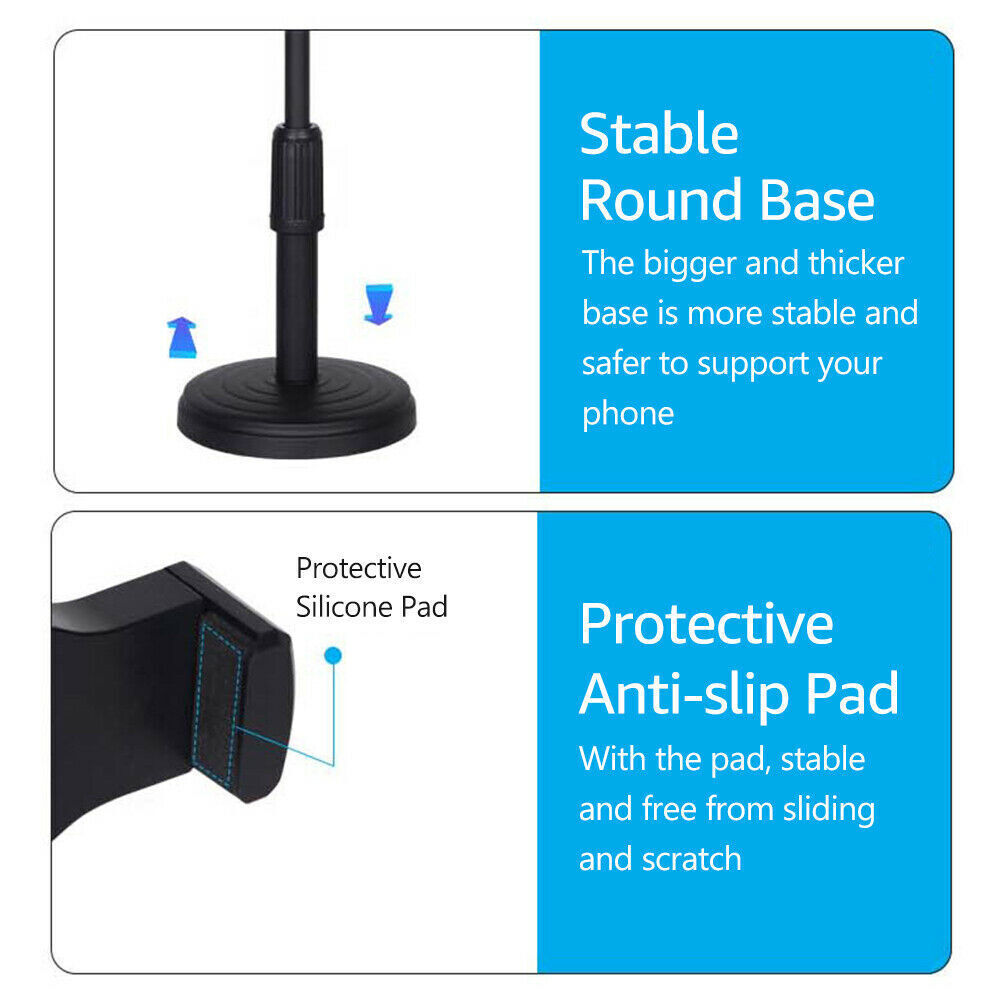 Telescopic Desktop Tripod Phone Stand with 360° Rotation for Streaming