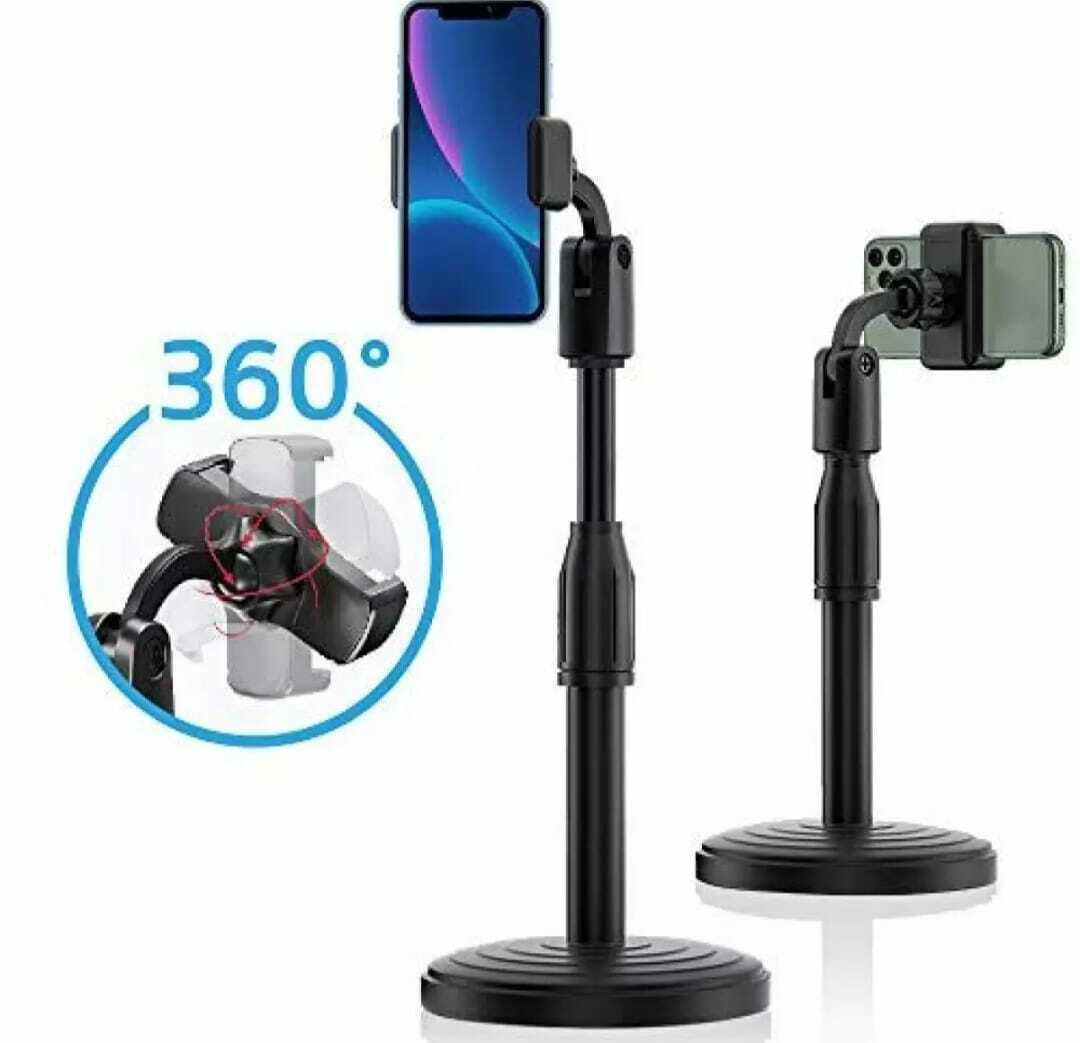 Telescopic Desktop Tripod Phone Stand with 360° Rotation for Streaming