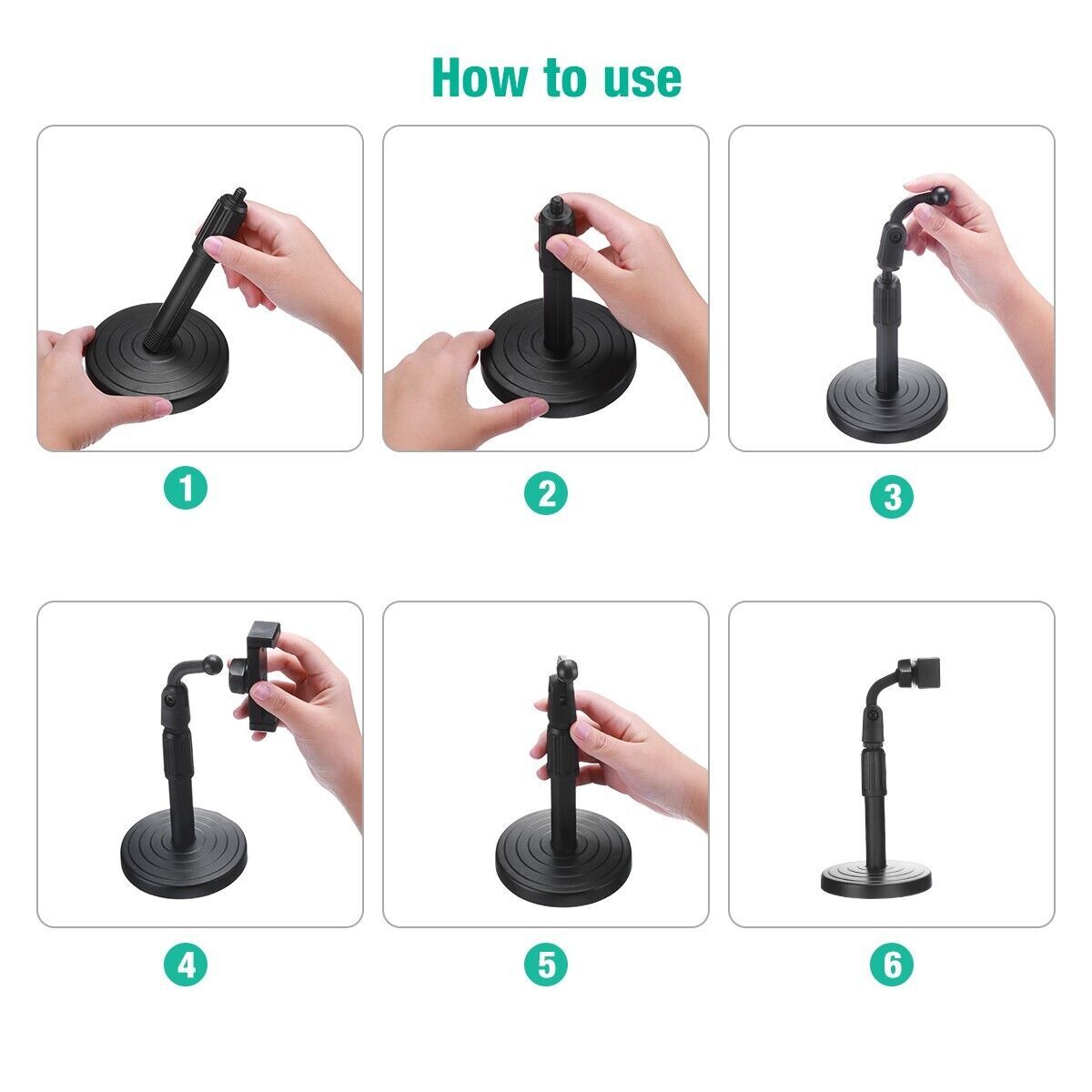 Telescopic Desktop Tripod Phone Stand with 360° Rotation for Streaming