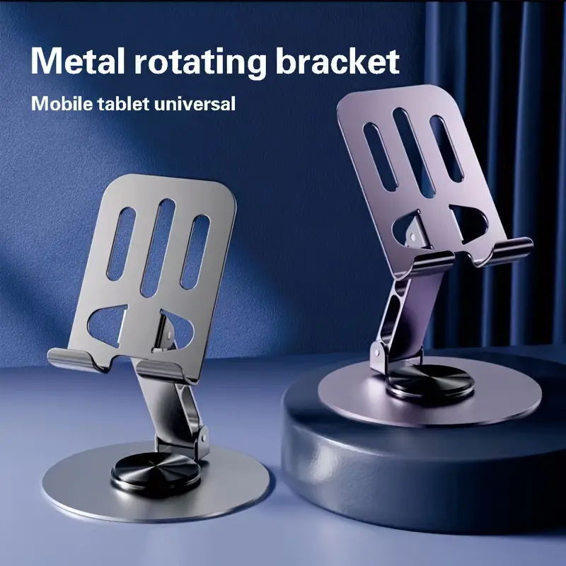Premium Aluminum Desktop Phone & Tablet Stand with 360° Swivel Base