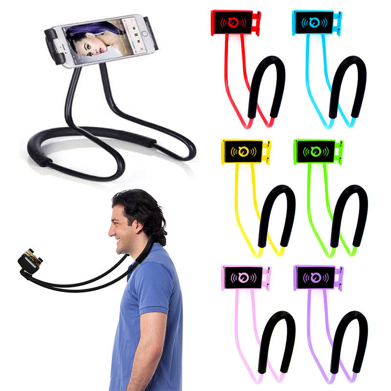 3-in-1 Neck Hanging Phone Holder Flexible Lazy Stand Hands-Free for Bed & Desk