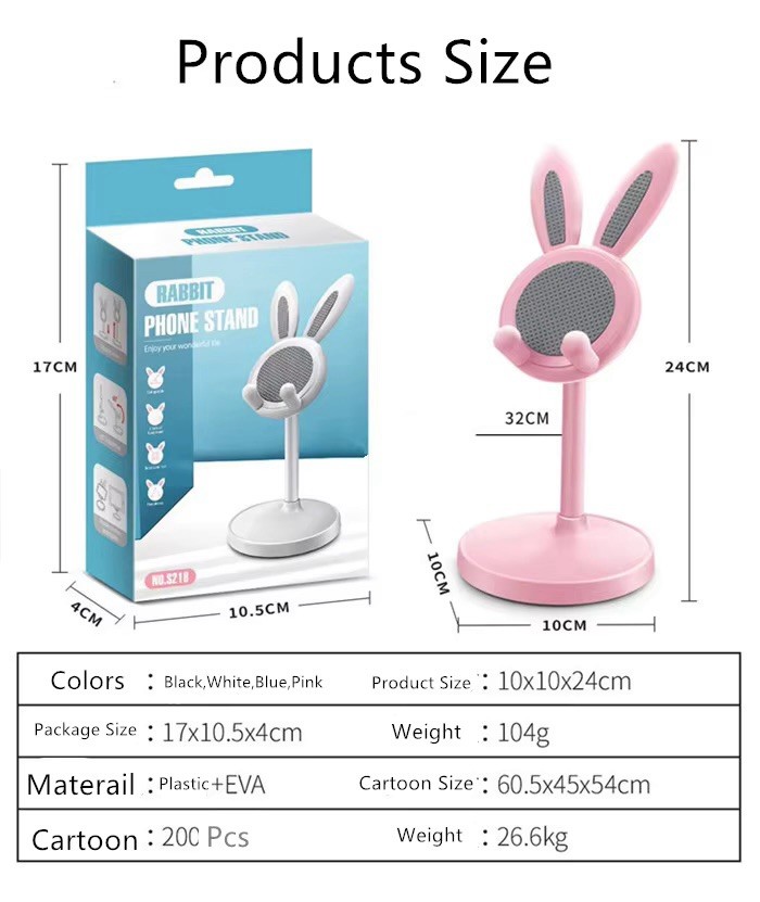 Cute Bunny Adjustable Desktop Phone Stand