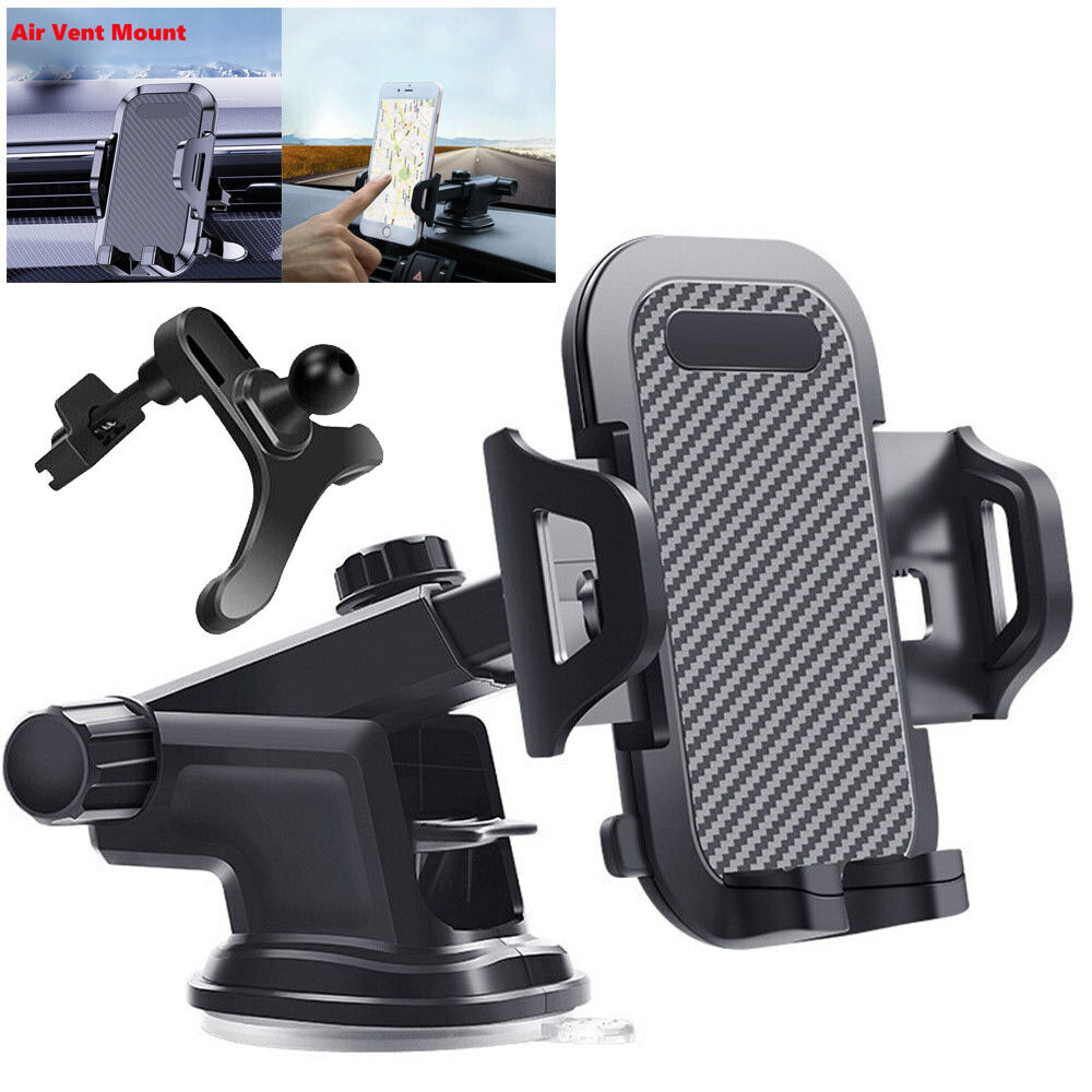 Universal Car Phone Holder with Suction Mount for Dashboard & Windshield 