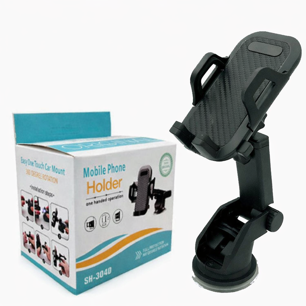 Universal Car Phone Holder with Suction Mount for Dashboard & Windshield 