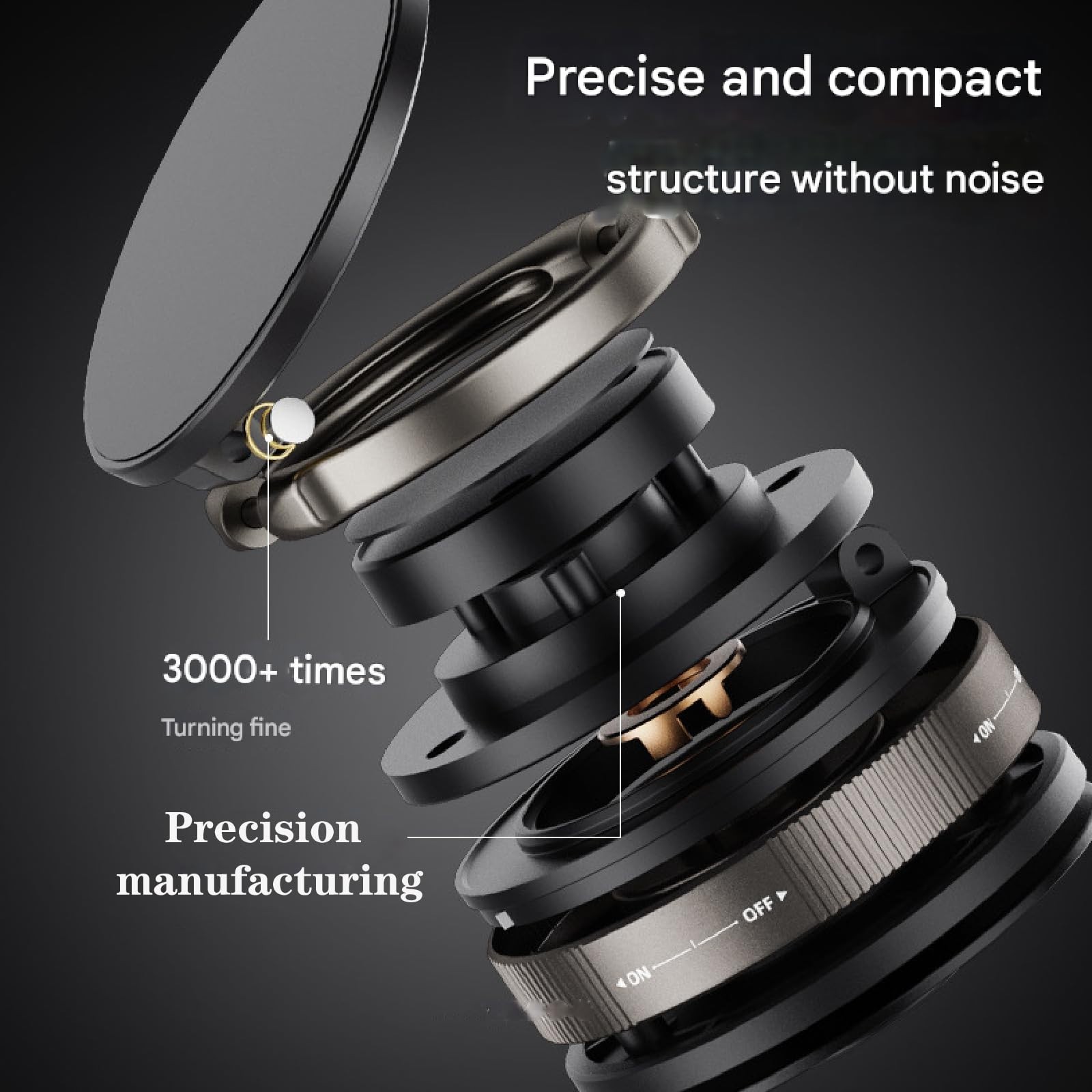 Vacuum Magnetic Phone Holder Twist-Lock Suction Foldable Ring Stand Car Mount