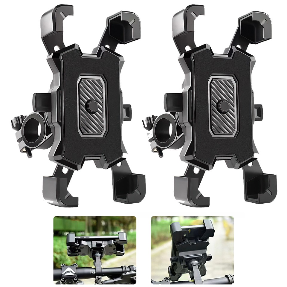 Secure 4-Claw Bike Phone Holder Anti-Shake Shockproof Handlebar Mount with 360° Rotation