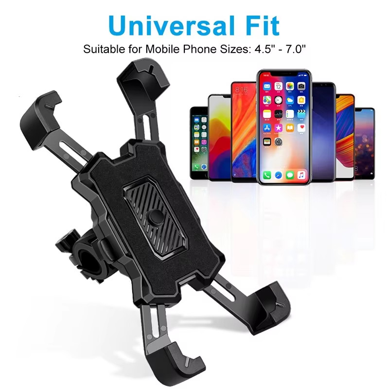 Secure 4-Claw Bike Phone Holder Anti-Shake Shockproof Handlebar Mount with 360° Rotation