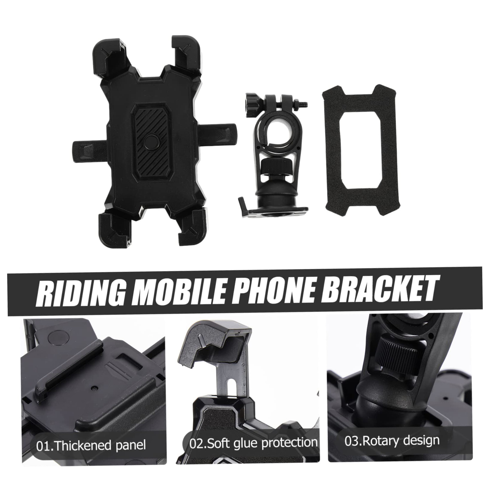 Secure 4-Claw Bike Phone Holder Anti-Shake Shockproof Handlebar Mount with 360° Rotation