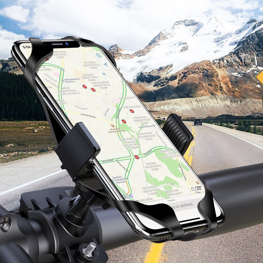 Universal Silicone Bike Phone Mount  Rotating Secure Strap Handlebar Holder for Bicycle Motorcyce
