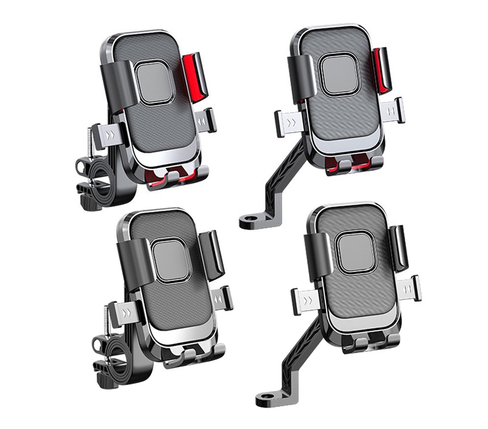 Motorcycle Phone Mount with One-Button Lock  Anti-Shake Bike Holder