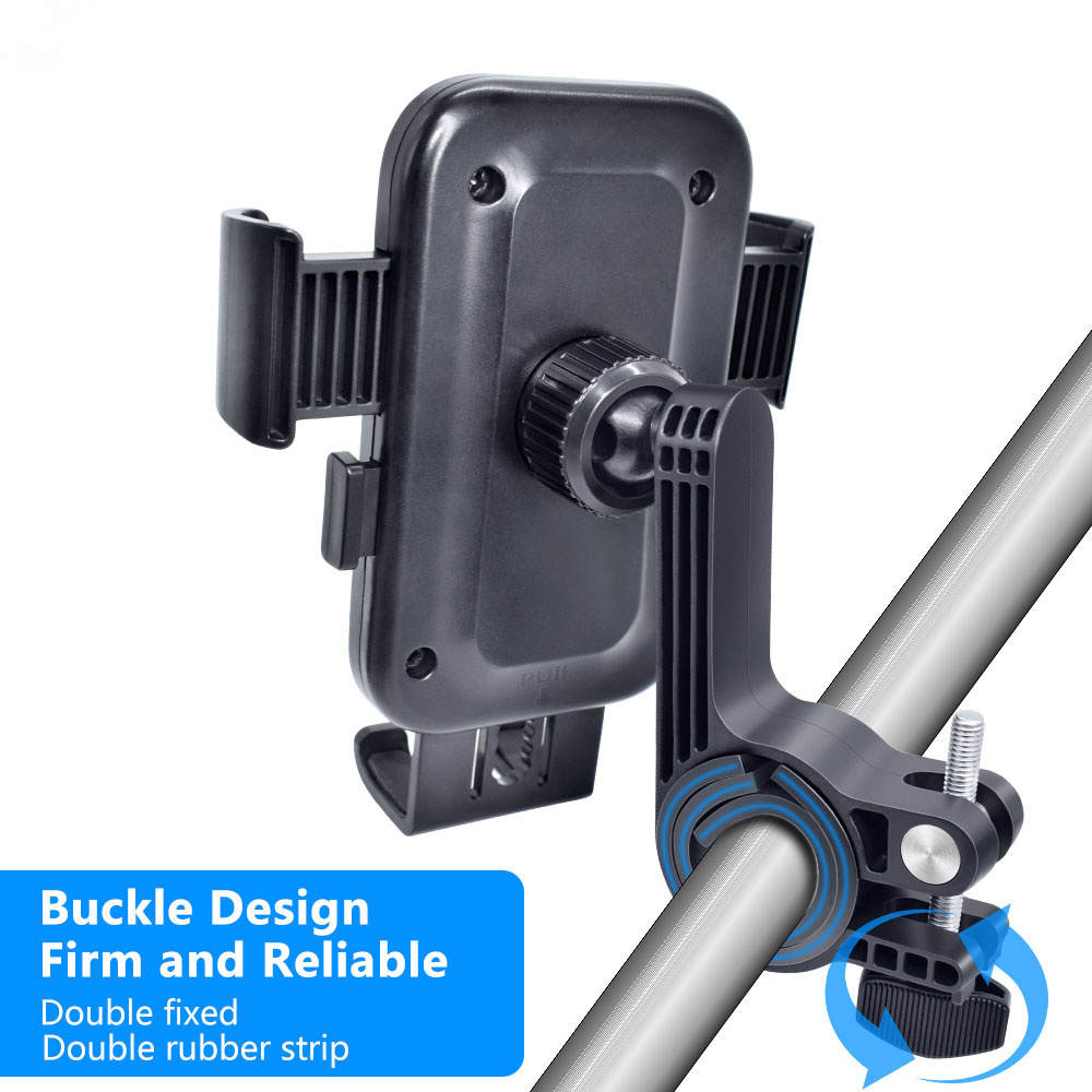 Motorcycle Phone Mount with One-Button Lock  Anti-Shake Bike Holder