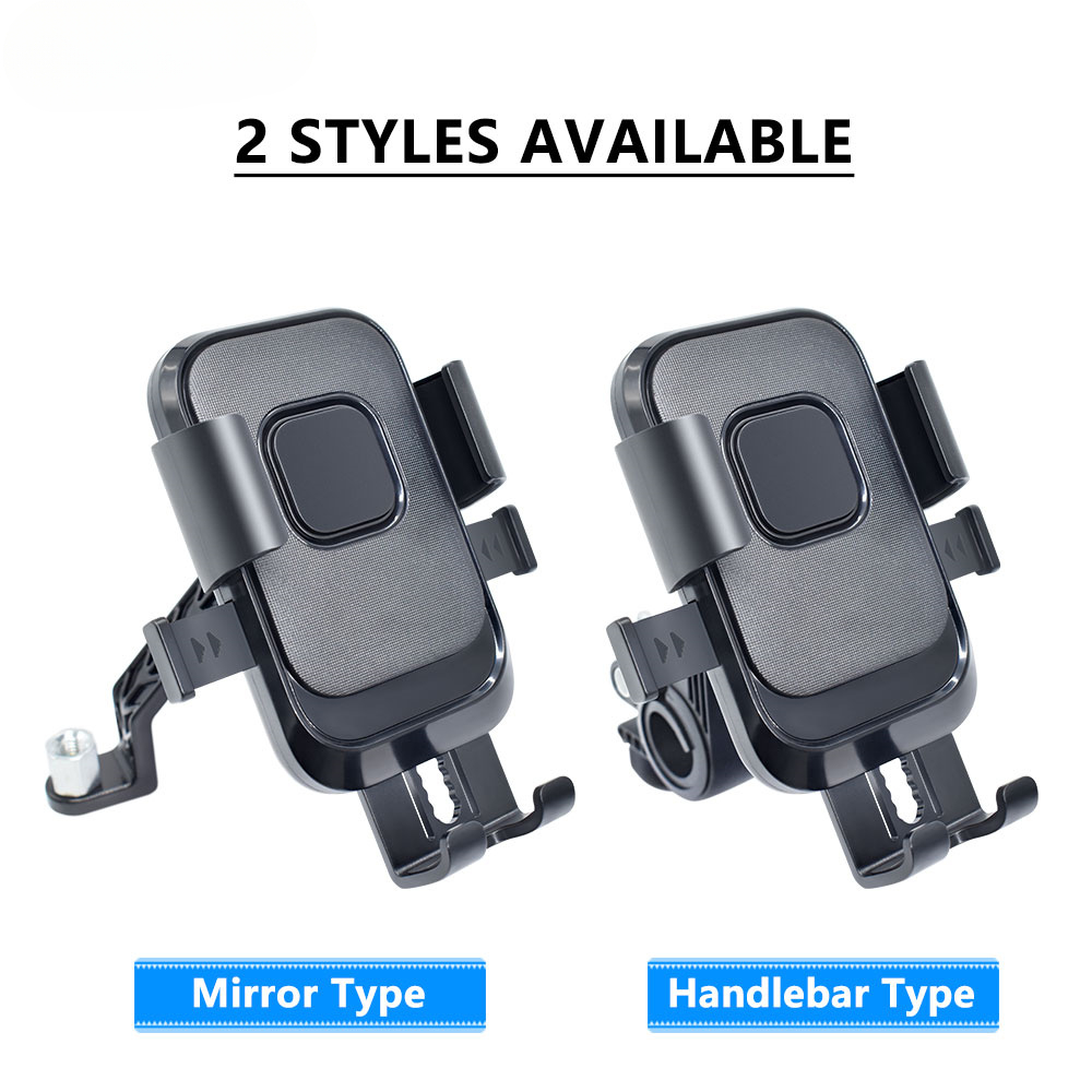 Motorcycle Phone Mount with One-Button Lock  Anti-Shake Bike Holder