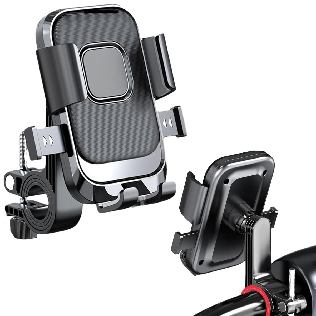 Motorcycle Phone Mount with One-Button Lock  Anti-Shake Bike Holder