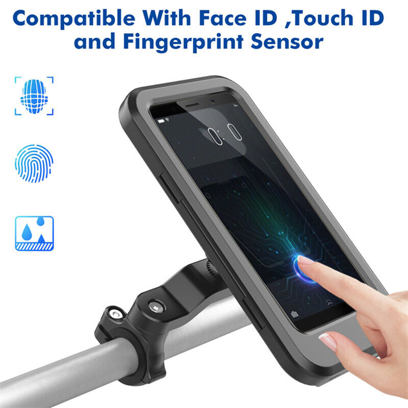 Waterproof Motorcycle Phone Holder with Touch Screen  Bike Handlebar Mount Case