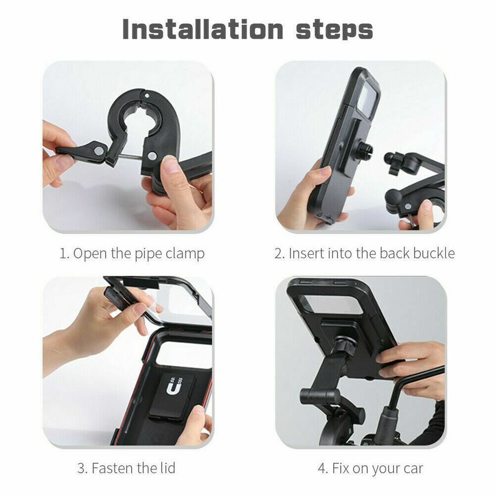 Waterproof Motorcycle Phone Holder with Touch Screen  Bike Handlebar Mount Case