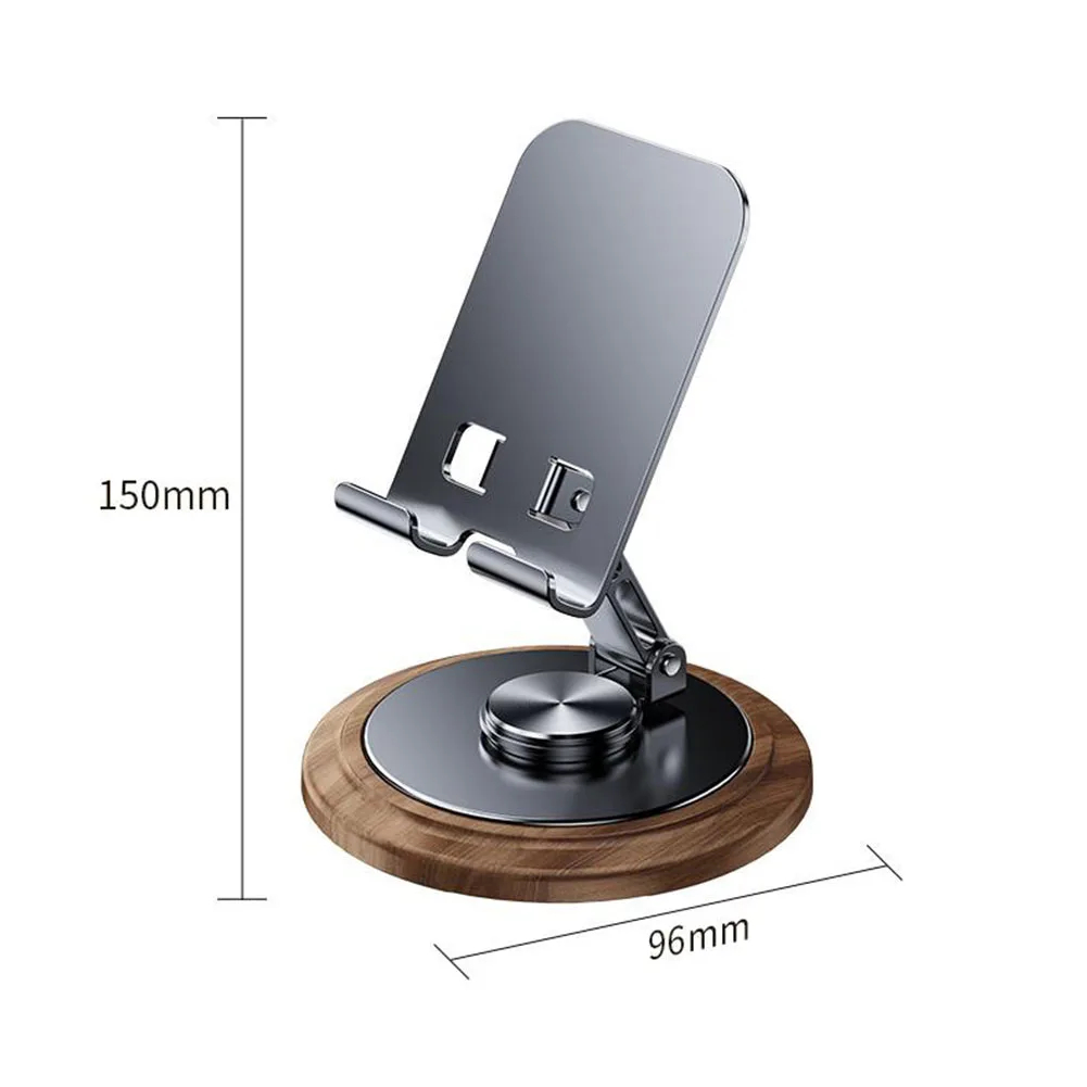 Premium Metal Phone Stand with Wooden Base