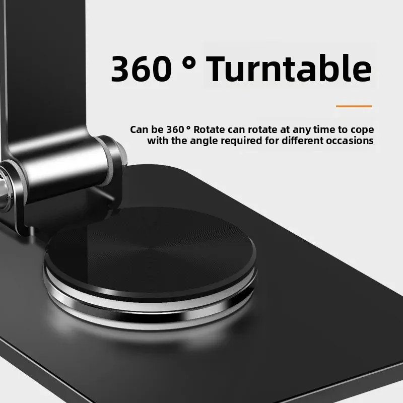 360° Spinning Aluminum Phone Stand Heavy Duty Foldable Desktop Holder