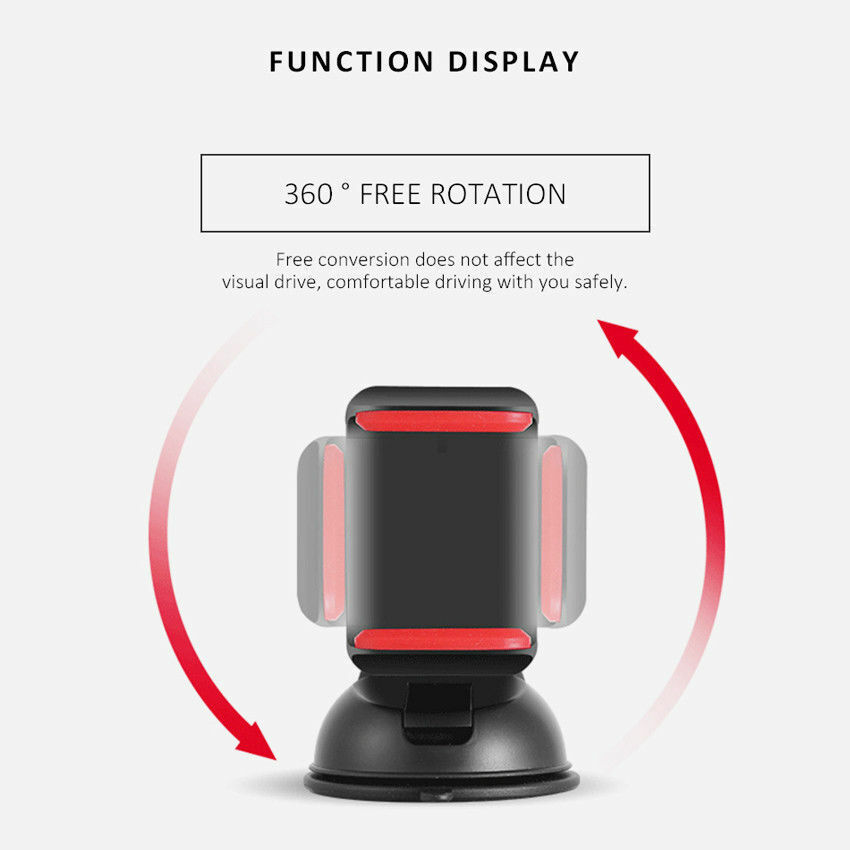 Universal Car Phone Mount with Strong Suction Dashboard & Windshield Holder
