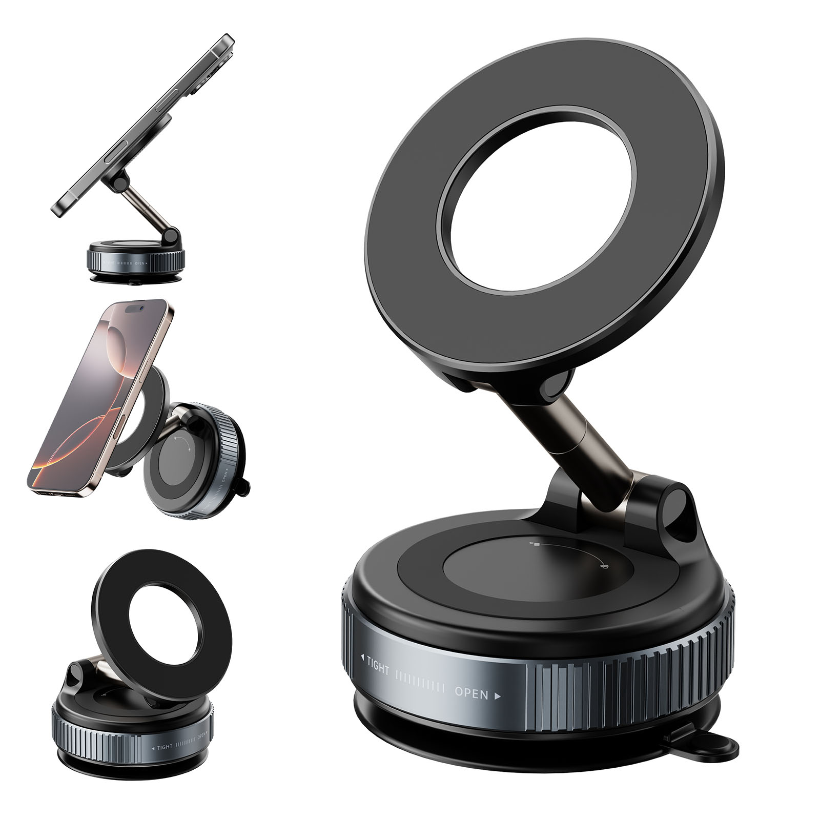 Premium 360° Rotating Vacuum Suction Magnetic Phone Holder