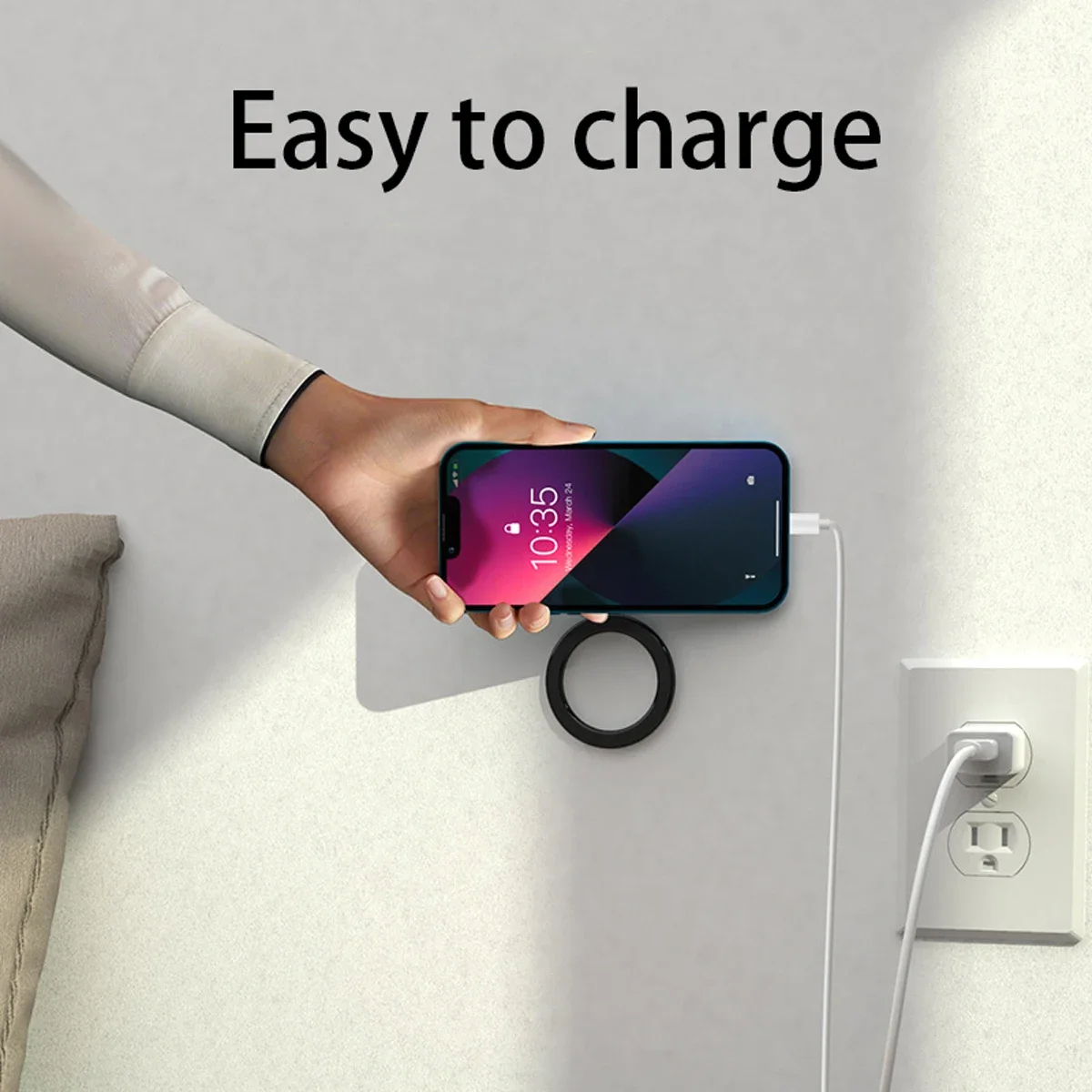 Magnetic Ring Wall Mount for Smartphone Compatible with MagSafe Accessories