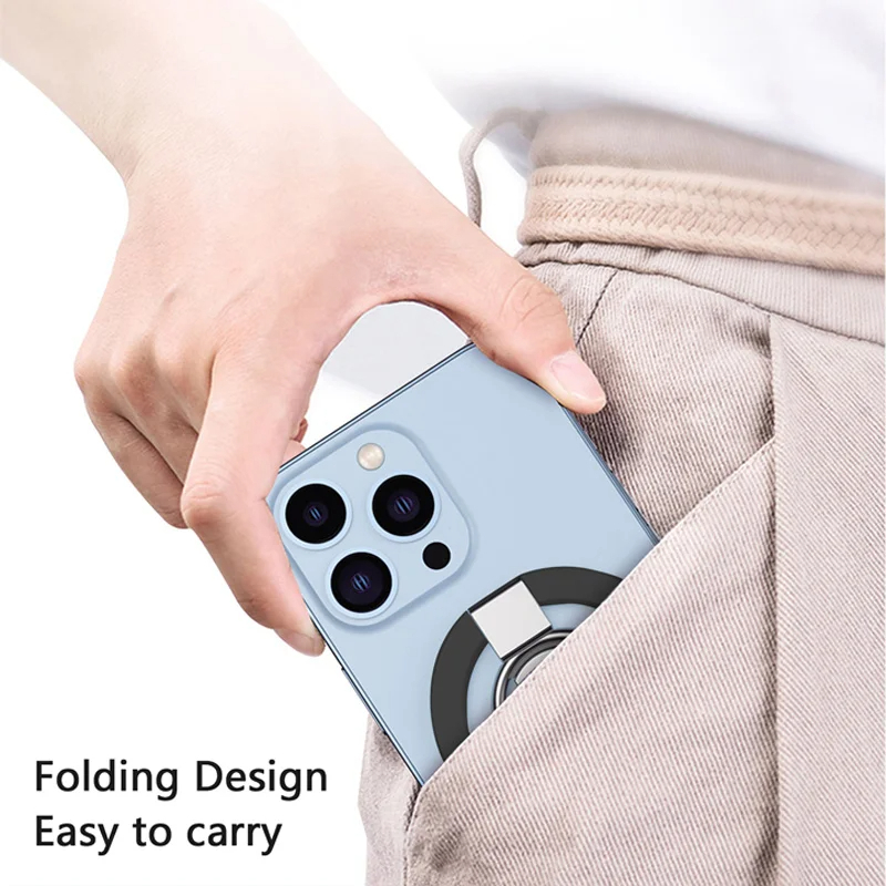 Foldable Magnetic Phone Grip Ring Stand Holder & Kickstand for MagSafe