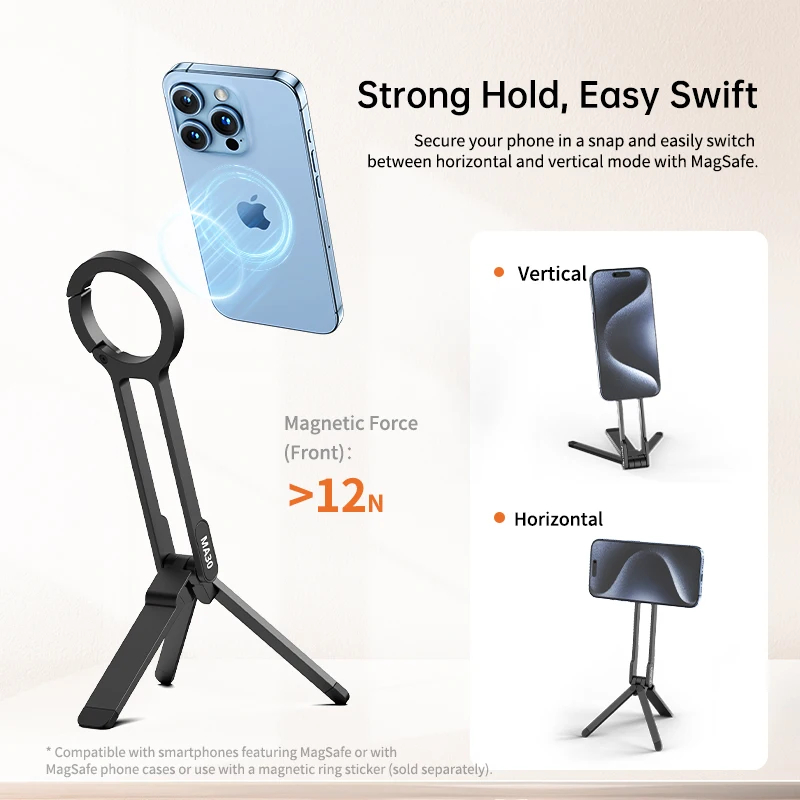 3-in-1 Portable Magnetic Phone Tripod Stand for MagSafe