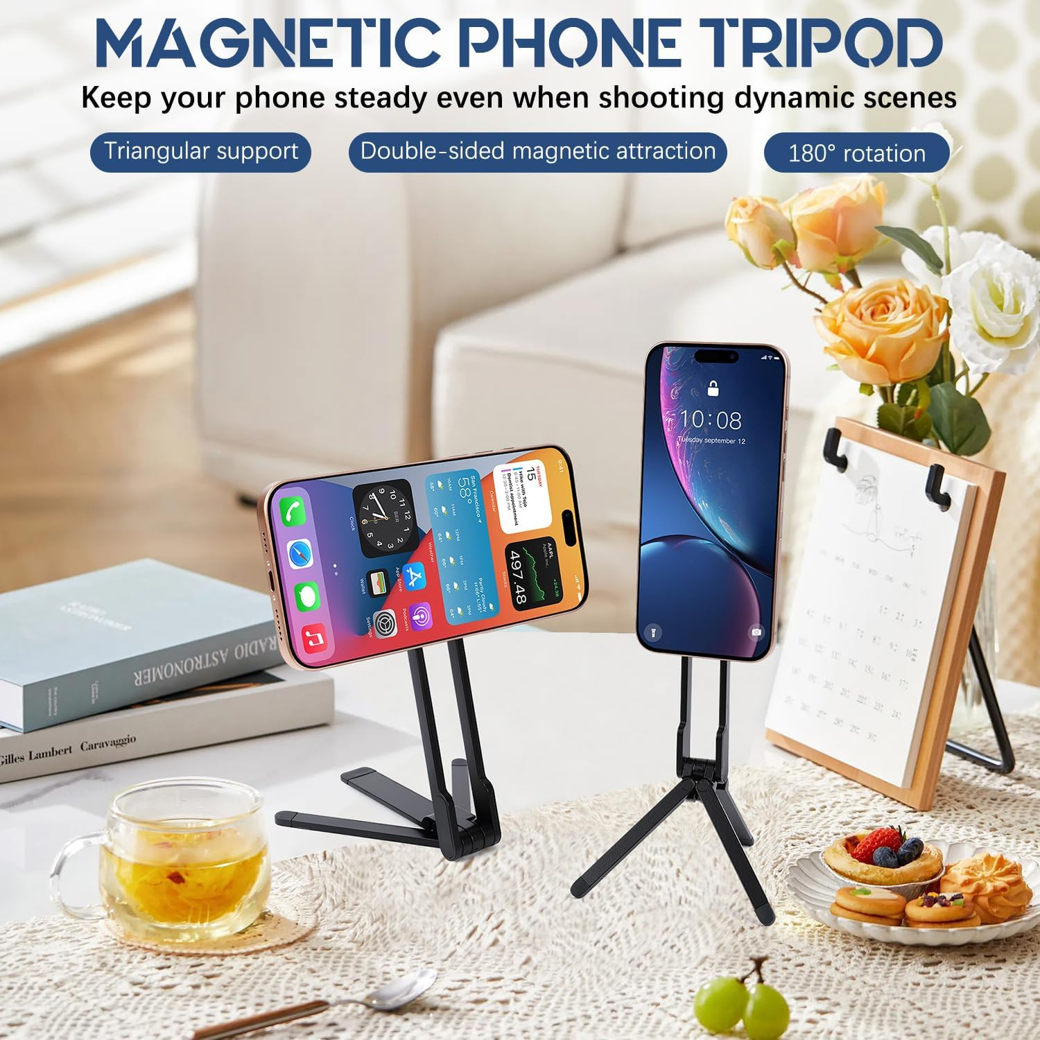 3-in-1 Portable Magnetic Phone Tripod Stand for MagSafe