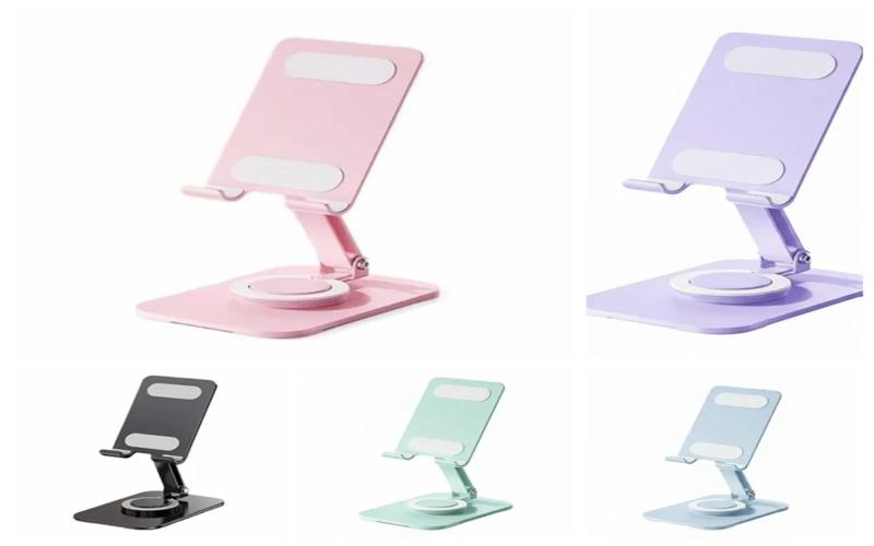 Foldable Adjustable Phone Stand for Desk Anti Slip Silicone