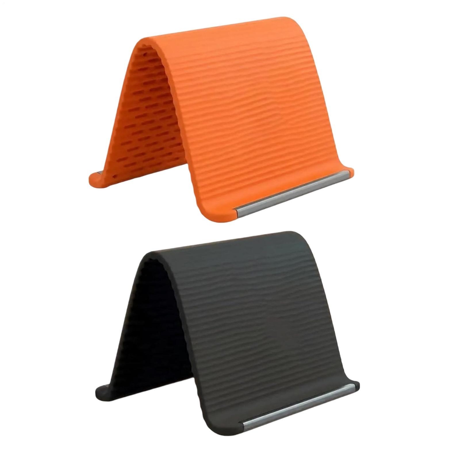 Flexible Silicone Aluminum Phone Holder Foldable Bendable Desktop Stand for iPhone, Android, Tablet 