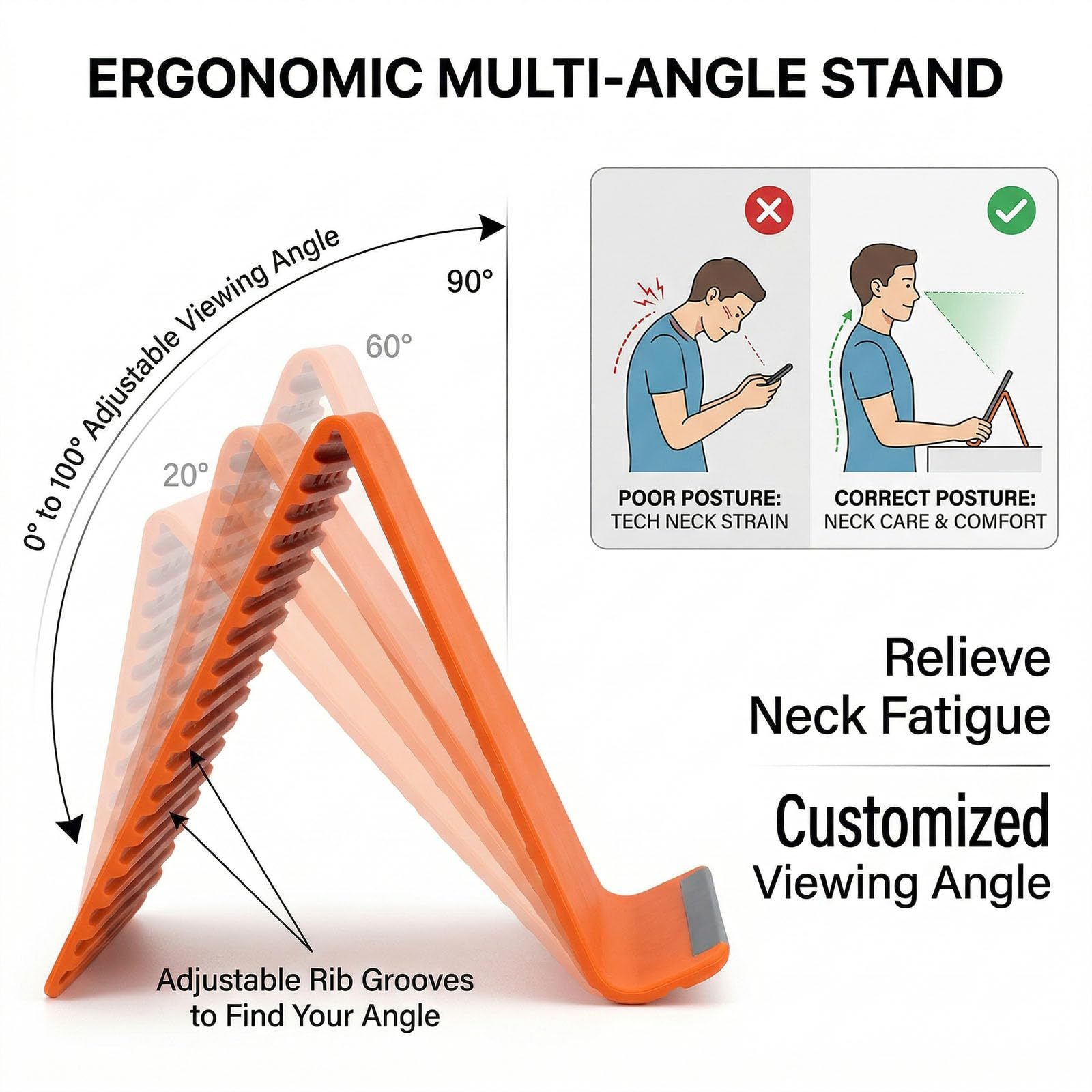 Flexible Silicone Aluminum Phone Holder Foldable Bendable Desktop Stand for iPhone, Android, Tablet 
