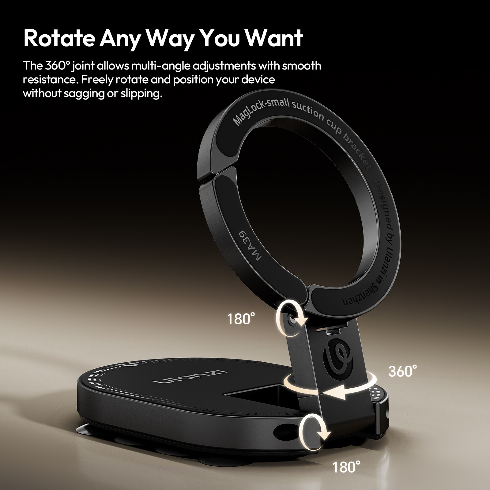 Magnetic Suction Cup Phone Holder Foldable Ring Stand with 18 Suction Cups