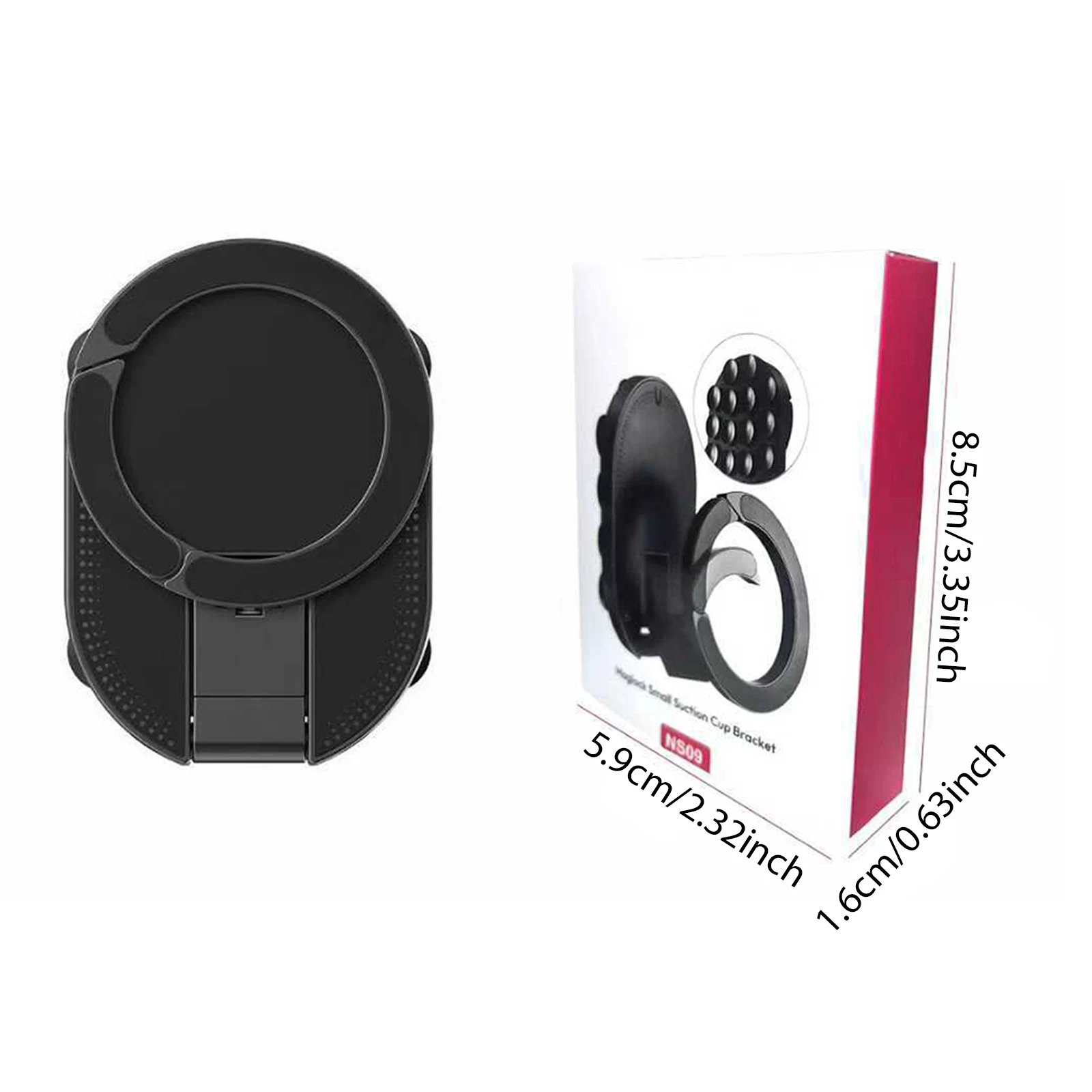 Magnetic Suction Cup Phone Holder Foldable Ring Stand with 18 Suction Cups