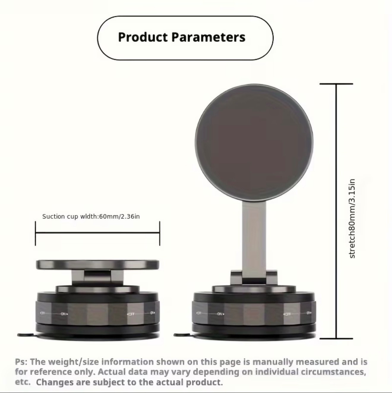 Vacuum Suction Magnetic Car Phone Holder
