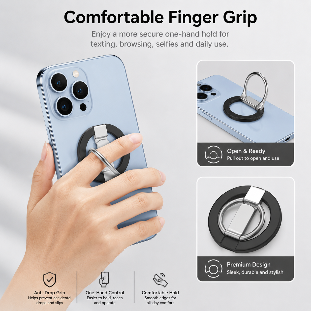 360° Foldable Magnetic Phone Ring Stand for MagSafe