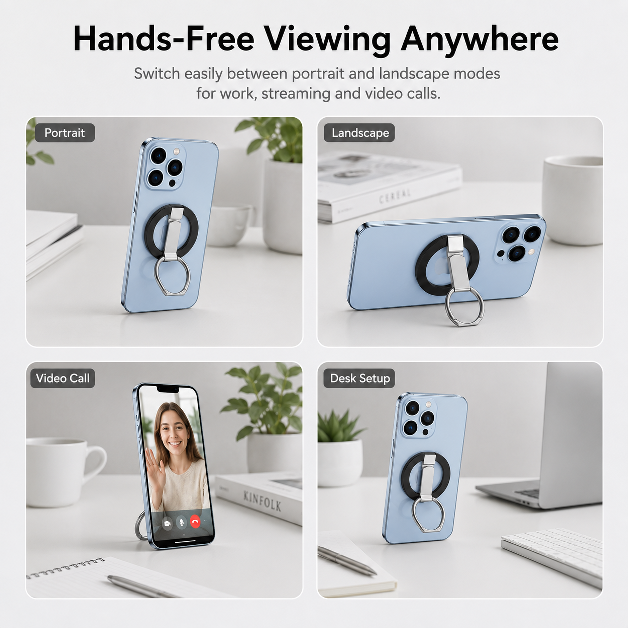 360° Foldable Magnetic Phone Ring Stand for MagSafe