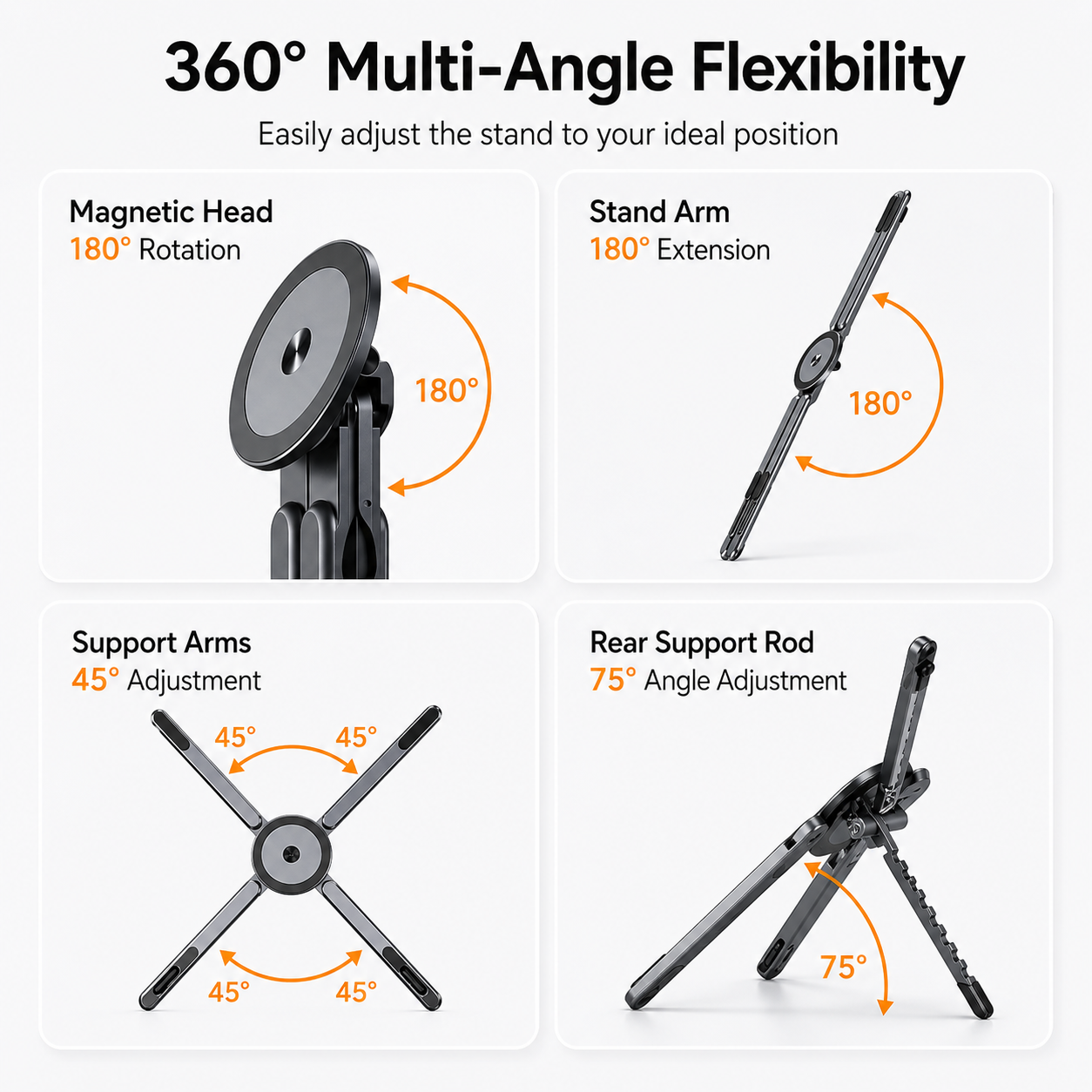 4-in-1 Magnetic Foldable Phone Tablet Laptop Stand
