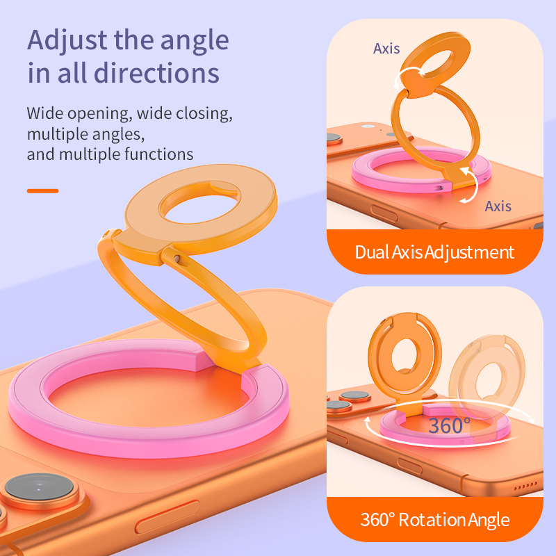 Colorful MagSafe Magnetic Phone Ring Holder – 360° Adjustable Grip Stand