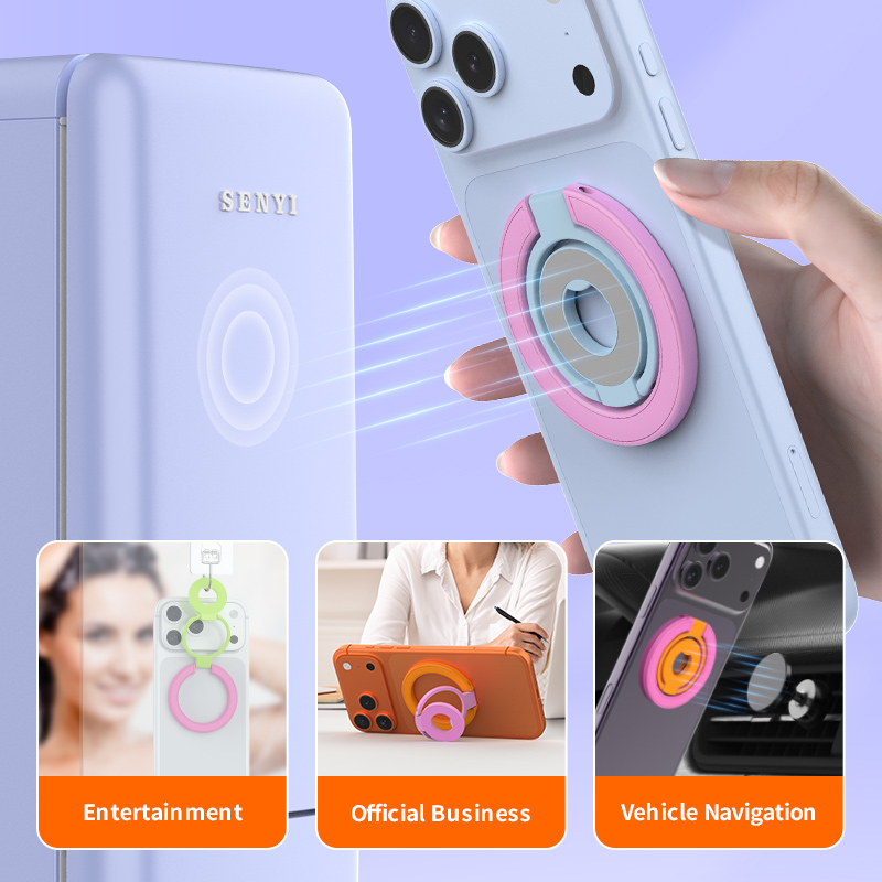 Colorful MagSafe Magnetic Phone Ring Holder – 360° Adjustable Grip Stand