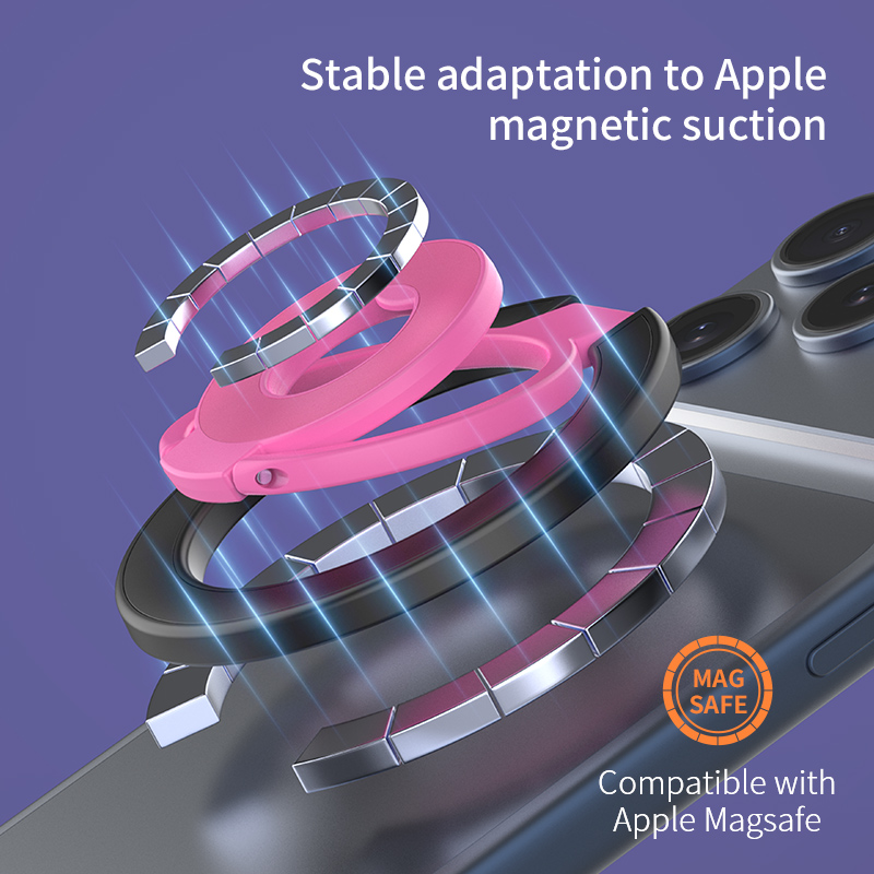 Colorful MagSafe Magnetic Phone Ring Holder – 360° Adjustable Grip Stand