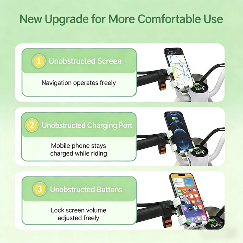 Motorcycle Phone Holder Mount for Bike – 360° Rotation Anti Shake One-Hand Lock