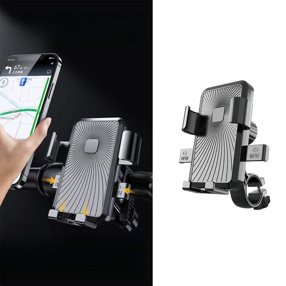 Motorcycle Phone Mount  One-Hand Lock & Anti-Shake