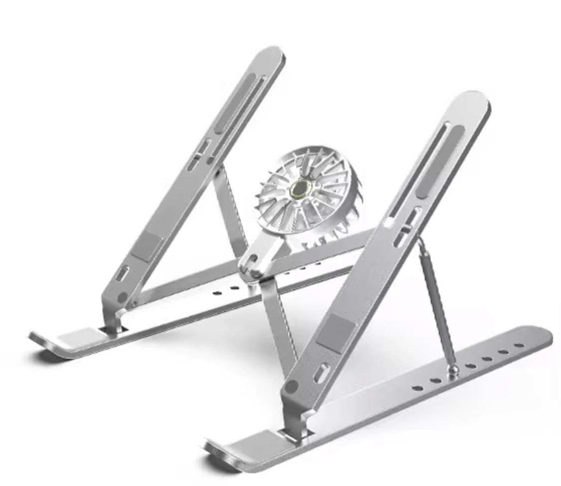 Foldable Aluminum Laptop Stand with Detachable Cooling Fan